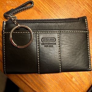 Coach mini leather skinny card holder